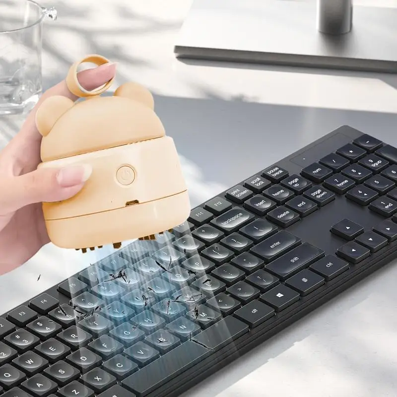 Portable Desk Vacuum Cleaner Desktop Vacuum Cleaner Crumbs Wireless USB Charging Cute & Stylish With Silicone Handle -Speed