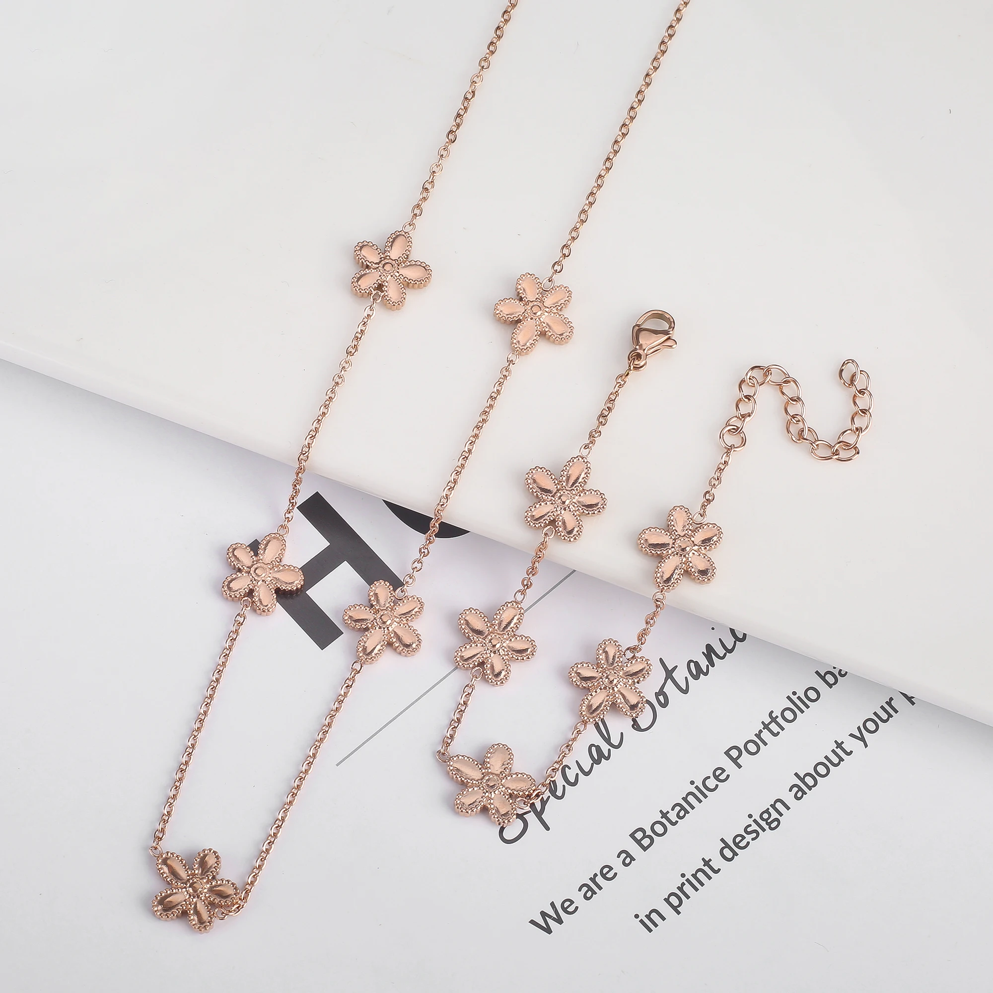 Daisy Stainless Steel Gold Plated Silver Rose Gold Y2K Style Metal