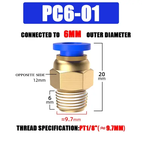 10/50PCS Pneumatic Fitting Air Connector PC 4mm 6mm 8mm 10mm 12mm Thread 1/8" 1/4" 3/8" 1/2" Hose Fittings Pipe Quick Connectors - Image 22