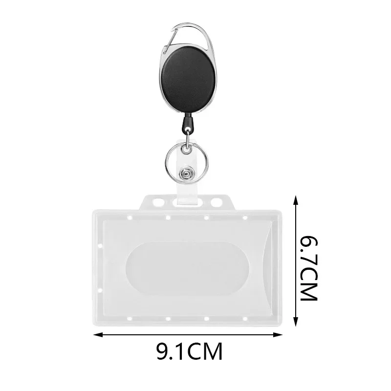 1 セット ID タグスタッフワークパスカードホルダービジネス従業員名バッジホルダーリールセットナース ID ホルダーカードケースカバークリップ