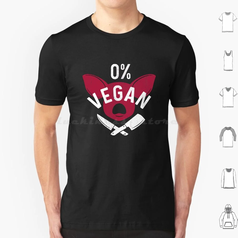 Zero Percento Vegan Funny Bbq Carnivore Mangiatore Di Carne Regalo T Shirt Uomo Donna Bambini 6Xl Zero Percento Vegan 0 Vegan Non Vegan Divertente