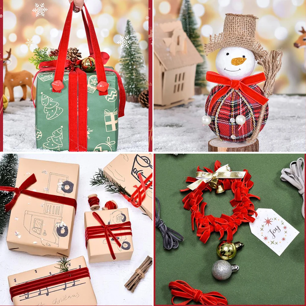 6/10/25mm 10 Yards Velvet Ribbon 8 Colors For DIY Handmade Gifts Bouquet Wrapping Supplies Home Party Decorations Xmas Ornaments