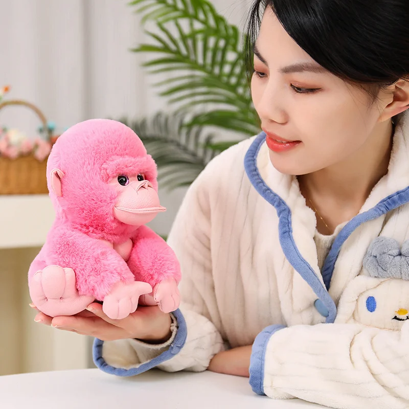 봉제 인형 원숭이 고릴라 인형, 야생 동물원 동물, 푹신하고 부드러운 컬러 봉제 인형, 생일 선물 장식, 새로운 스타일