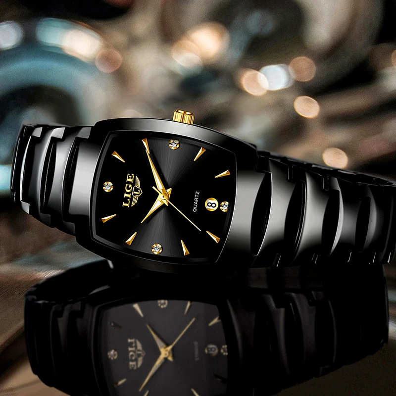 LIGE Top Brand Luxury Square Women Watches Fashion Waterproof Bracelet Ladies Watch Woman Quartz Wrist Watch Relogio Feminino