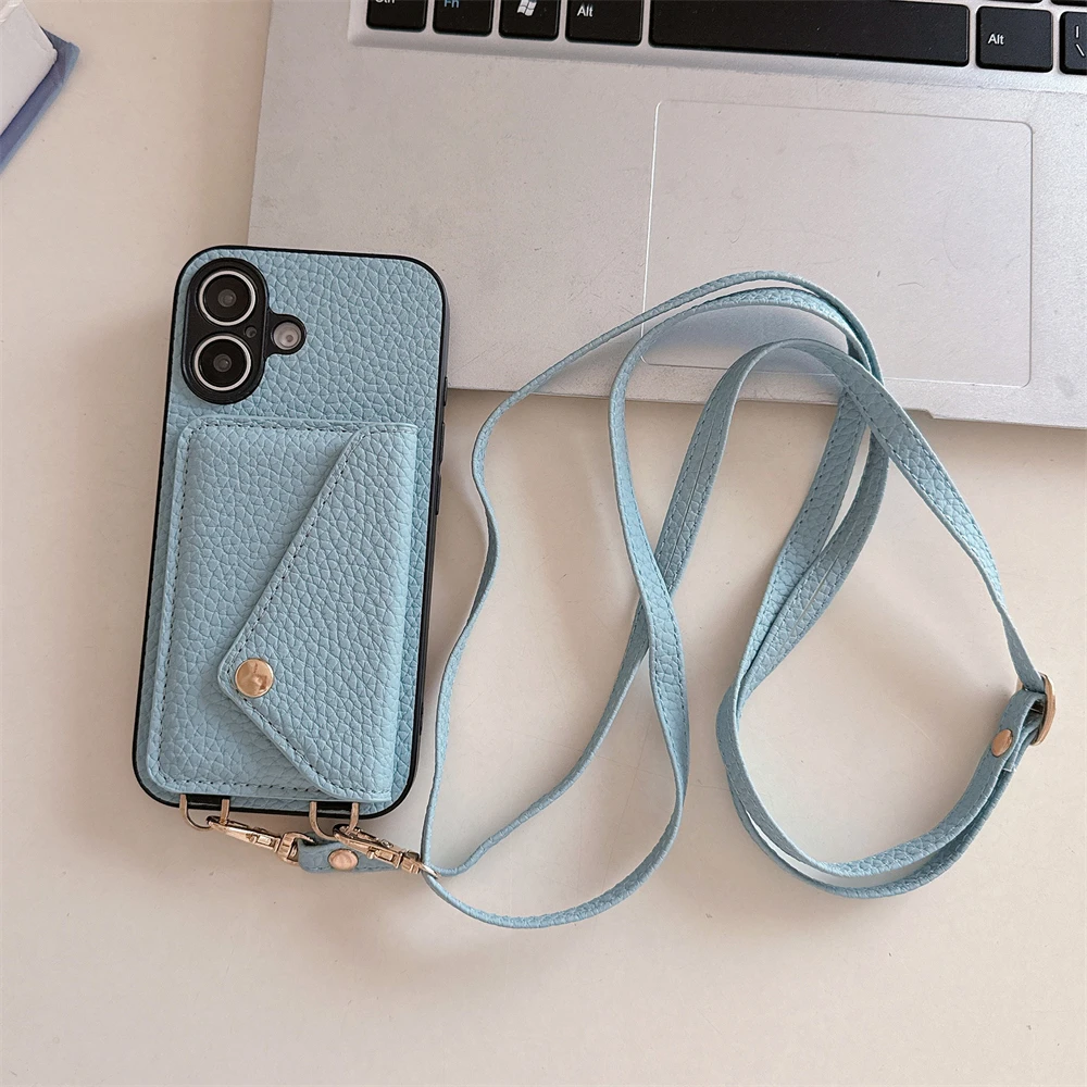 Custodia a portafoglio a tracolla per iphone con porta carte_voghion.com