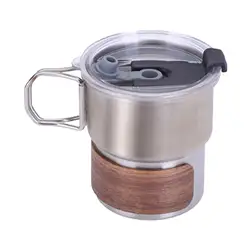 Stainless Steel Travel Mug with Foldable Handle (Style B)