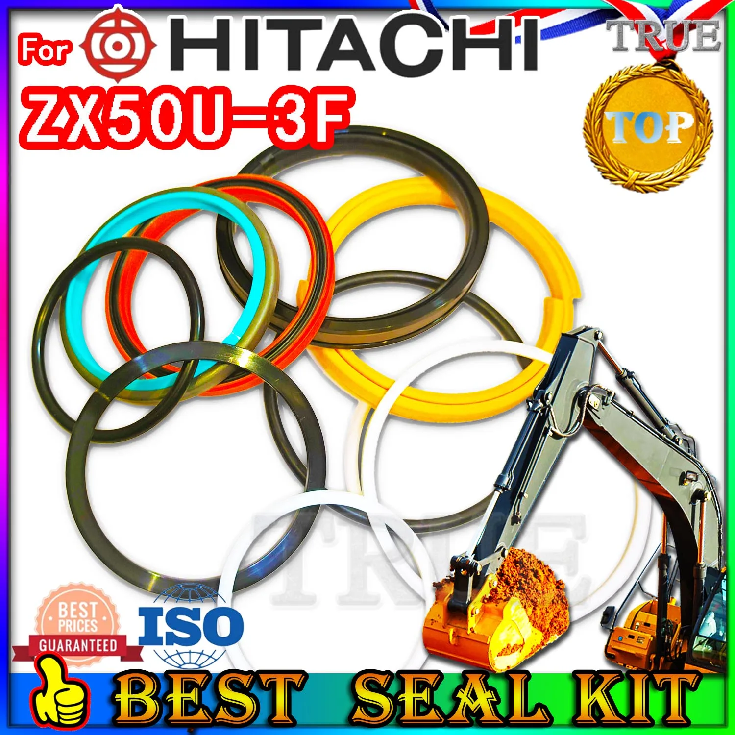 

For Hitachi ZX50U-3F Oil Seal Repair Kit Boom Arm Bucket Excavator Hydraulic Cylinder Hit ZX50U 3F Adjust Swing Gear Gasket NBR