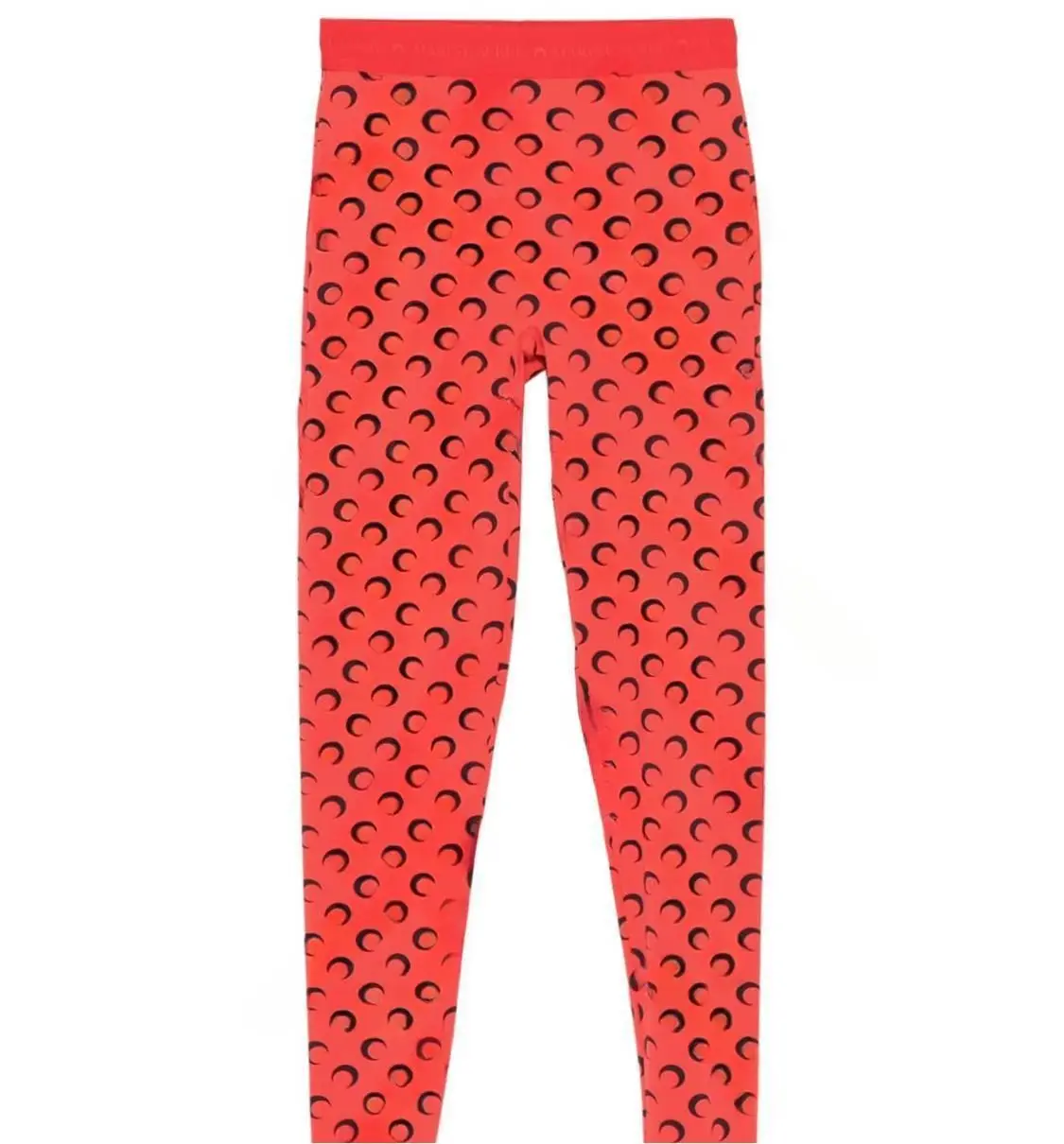 Tummy Control Leggings High Waisted Women Solid Color Stretchy Moon Print Ice Silk Retro Versatile Pants