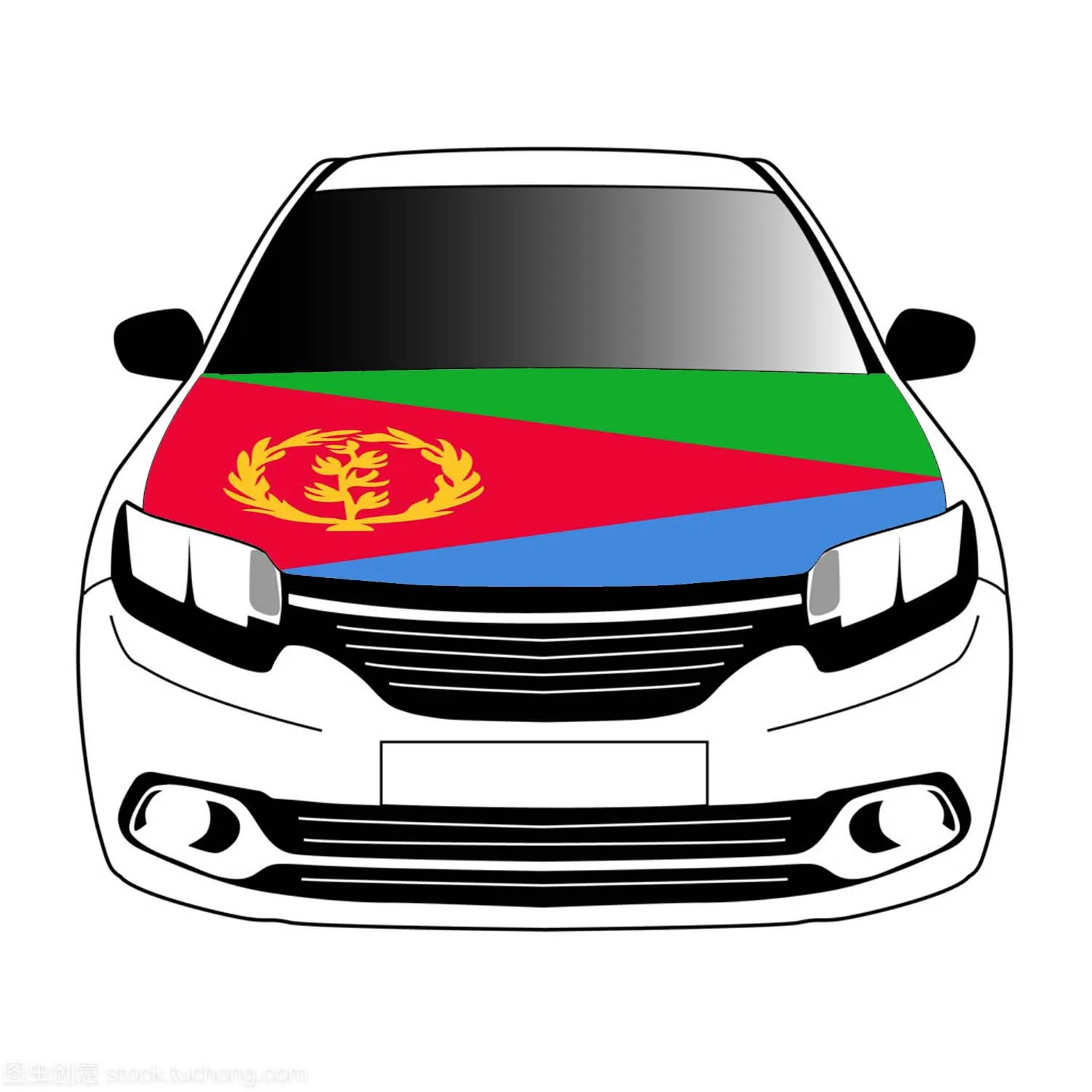 

Eritrea flag car Hood cover 3.3x5ft/5x7ft 100%polyester,car bonnet banner