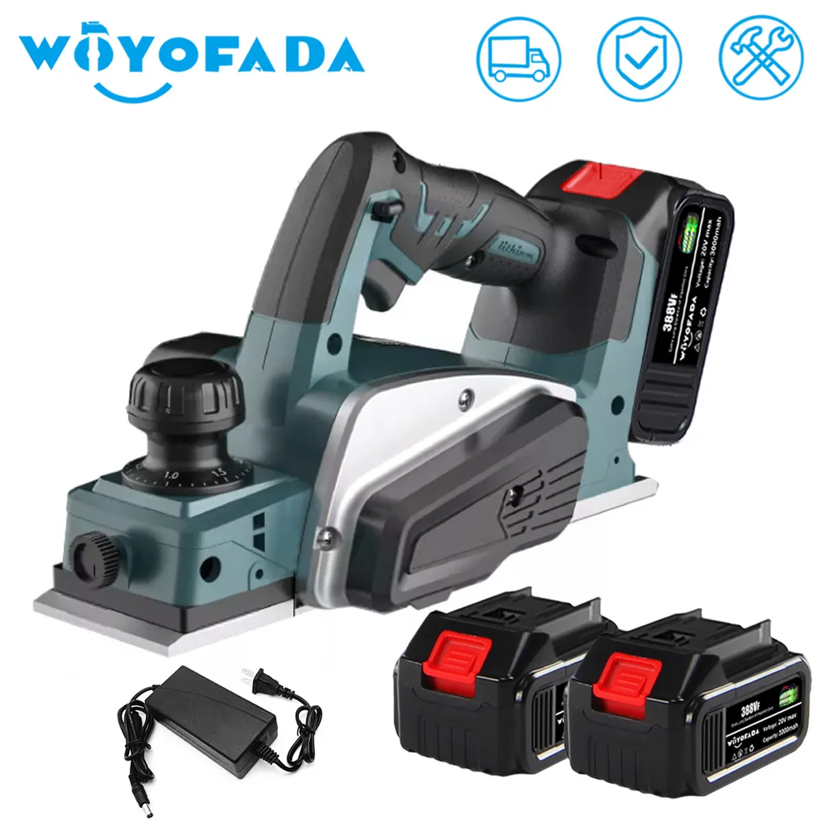 WOYOFADA18V15000RPMRechargeableElectricPlanerCordlessHandheld