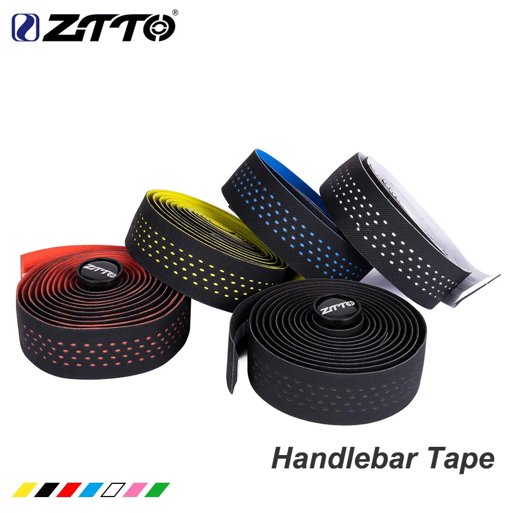ZTTO Road Bike Bar Tape Toughness Vibration Damping Anti-Vibration EVA PU Bent Handlebar Bar Tape Handle Belt Wrap+2 Bar Plugs