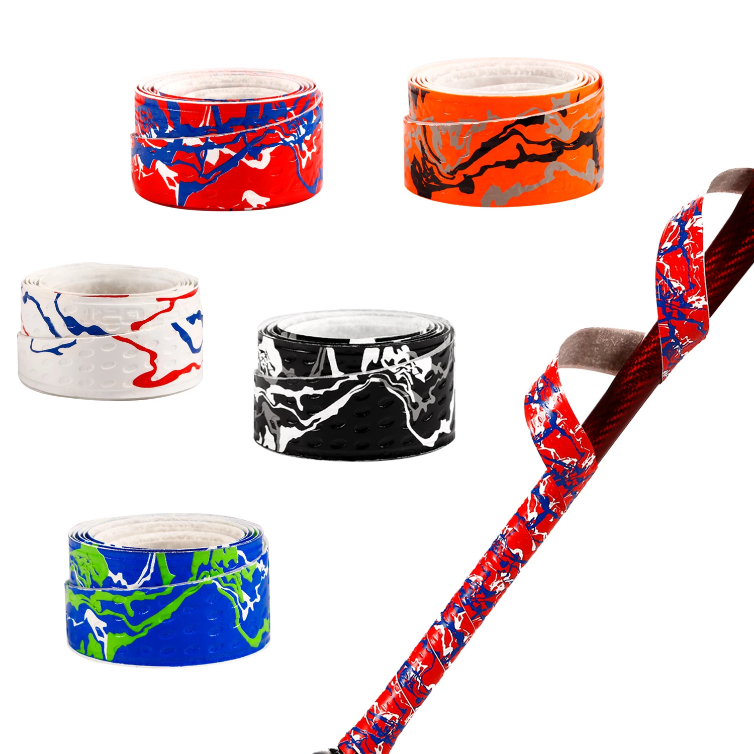 

AMASPORT 5PCS Baseball Bat Grip Tapes Softball Bat Wrap Grip Tape 1.1mm for Baseball Softball and Cricket