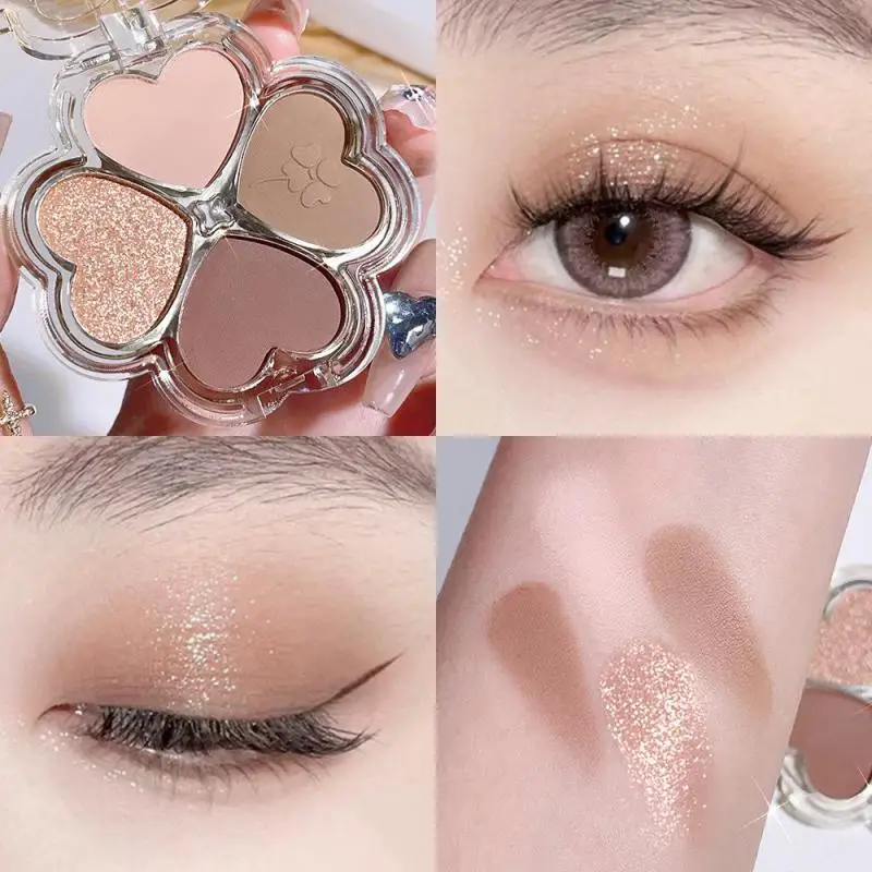 Eye Shadow Plate 4 Color Pearly Shiny Glitter Korean Art Eyeshadow Makeup Palettes