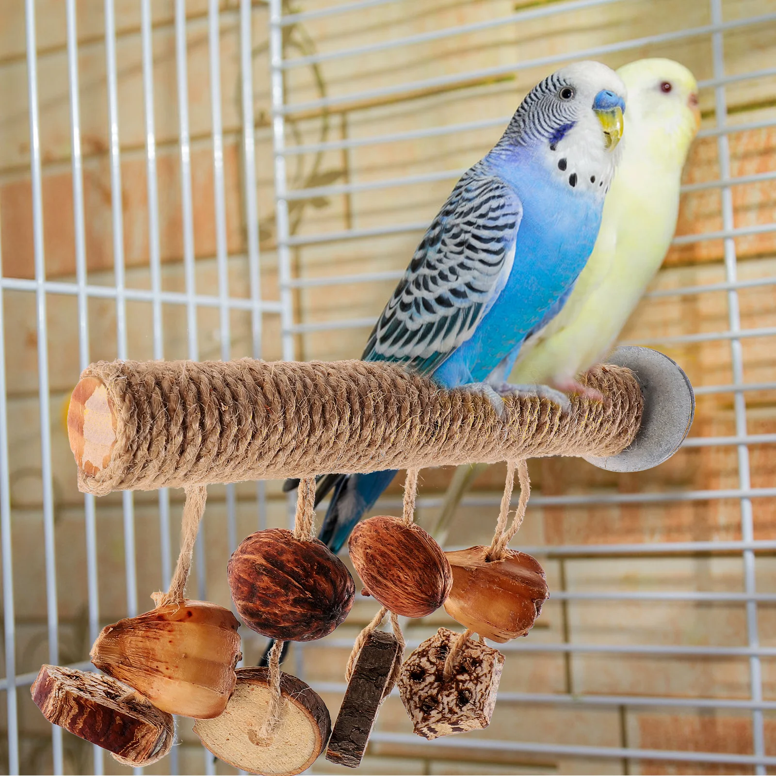 Parrot Toy Bird Stand Chewing Perches for Cage Cockatiels Wooden Birdcage Branches Toys Parakeet