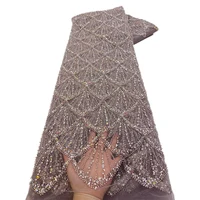 African Lace Fabric 2025 Sequins Beaded Embroidery Groom Nigerian Bridal High Quality French Tulle Lace Fabric For Wedding