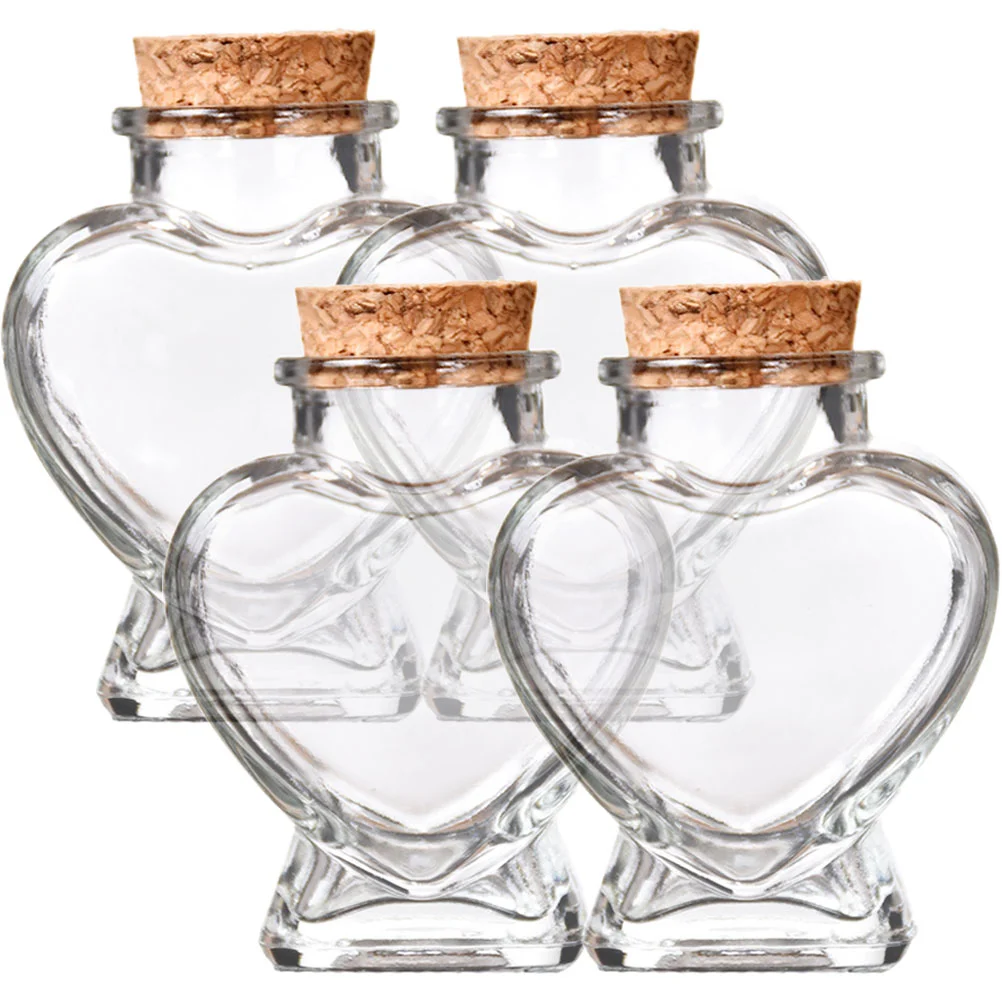 

Glass Wish Bottles Sand Keepsake Heart Type Glass Favor Jars With Cork Lids