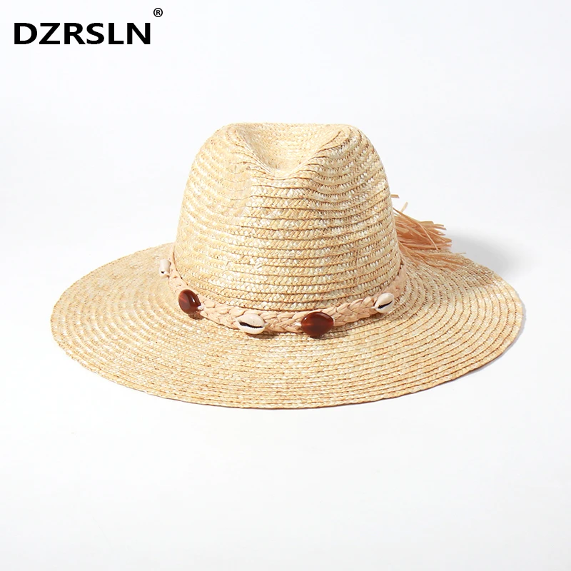 

Spring Summer Brand New For Women Fedora Whelk Straw Hats Luxury Desige Elegance Vacation Sunshade Panama Hats