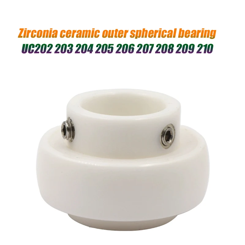 Rolamento Cerâmico Esférico Exterior da Zircônia Uc202 203 204 205 206 207 208 209 210