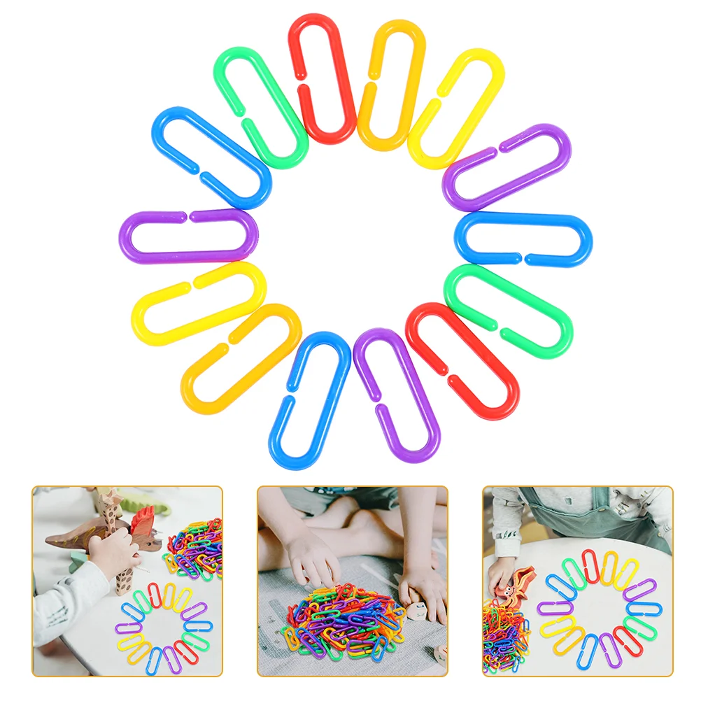 

150 Pcs Toys The Chain C-Clip Hooks Plastic C-links Children's Learning DIY C-Clips
