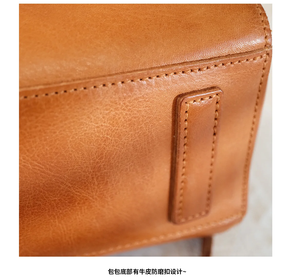 Lässiger Vintage-Organizer, handgefertigte Handtasche aus pflanzlich gegerbtem Rindsleder, tägliche Pendelarbeit, Schulter-Crossbody-Tasche aus echtem Leder – Detail 16