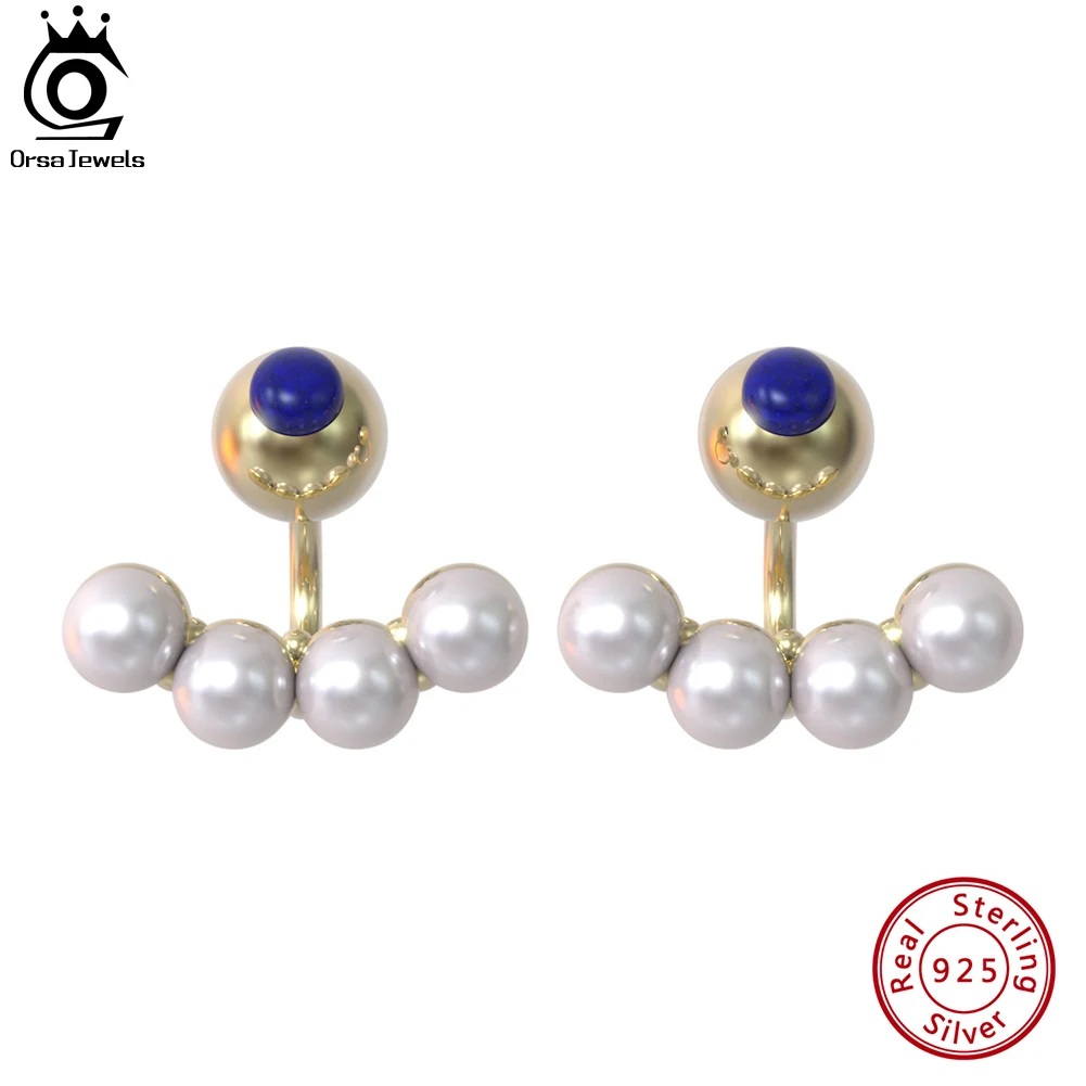 

ORSA JEWELS Elegant 14K Gold 925 Sterling Silver Pearl Earrings for Women 4 Pieces Freshwater Baroque Pearl Eardrop Jewelry EQE8