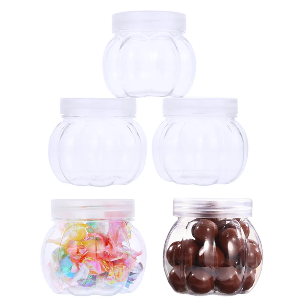 Description Picture 2 of item5/10Pcs Mini Candy Box Chrismas Candy Candy Holder Clear Glass Jars Lids Pet Pumpkin Jar Storage Rack Empty Candy Jar Kitchen