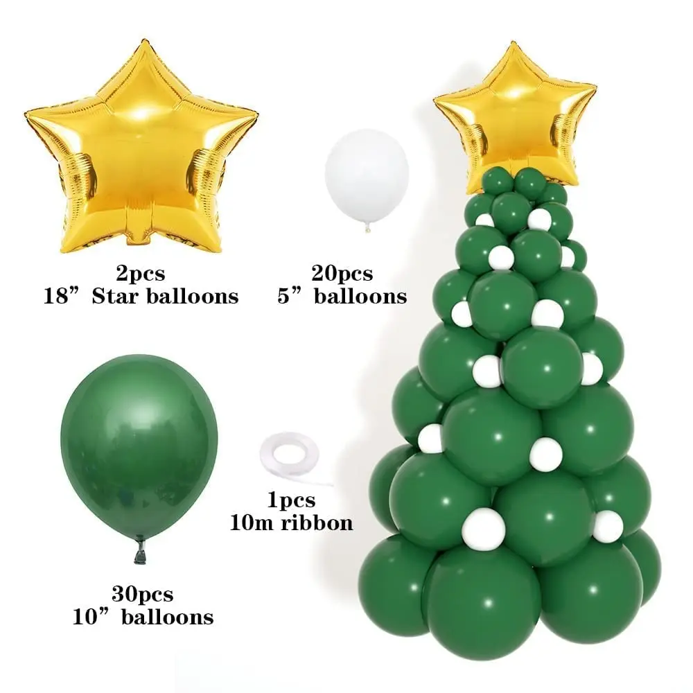 thumbnail image 1 of 1 juego de arco de globos navideños, kit de Papá Noel, ciervo, caja de regalo de dulces rojos navideños, globo de aluminio para decoraciones navideñas, suministros para fiestas, 1 of 5