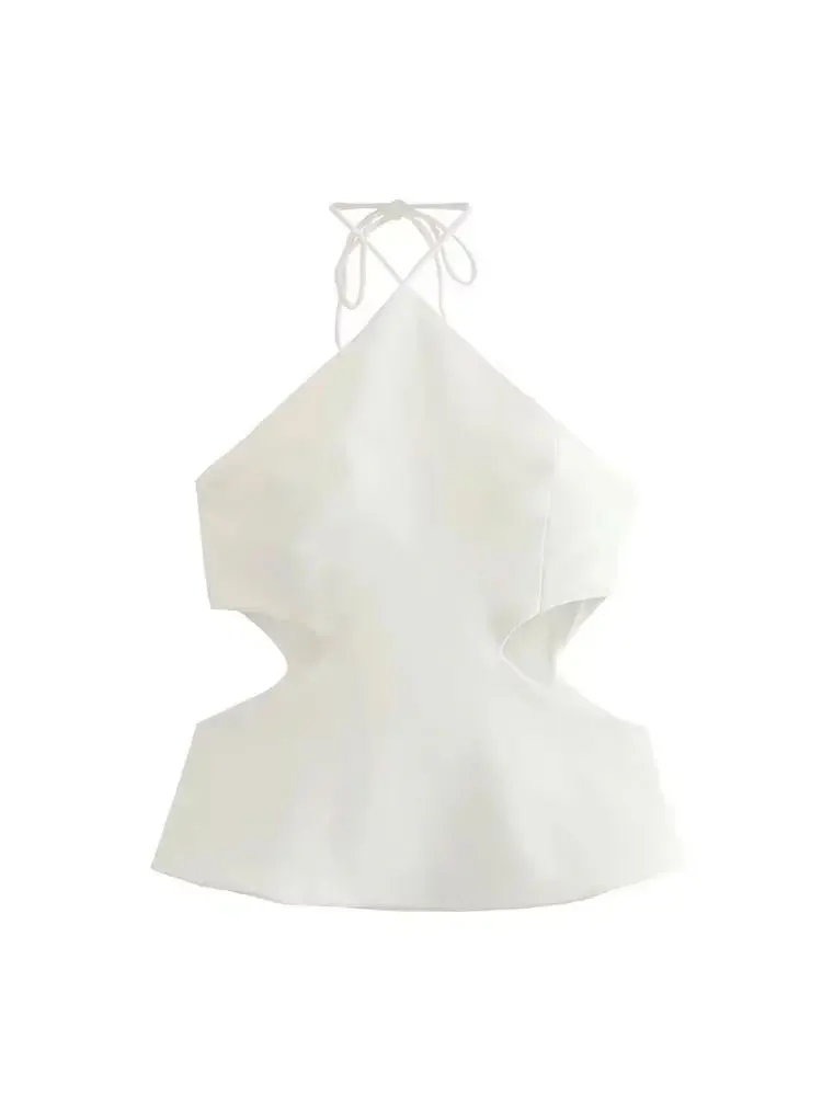 Rückenfreies Neckholder-Tanktop für Damen, weibliche Camis, gebunden, ausgehöhlt, sexy, modisch