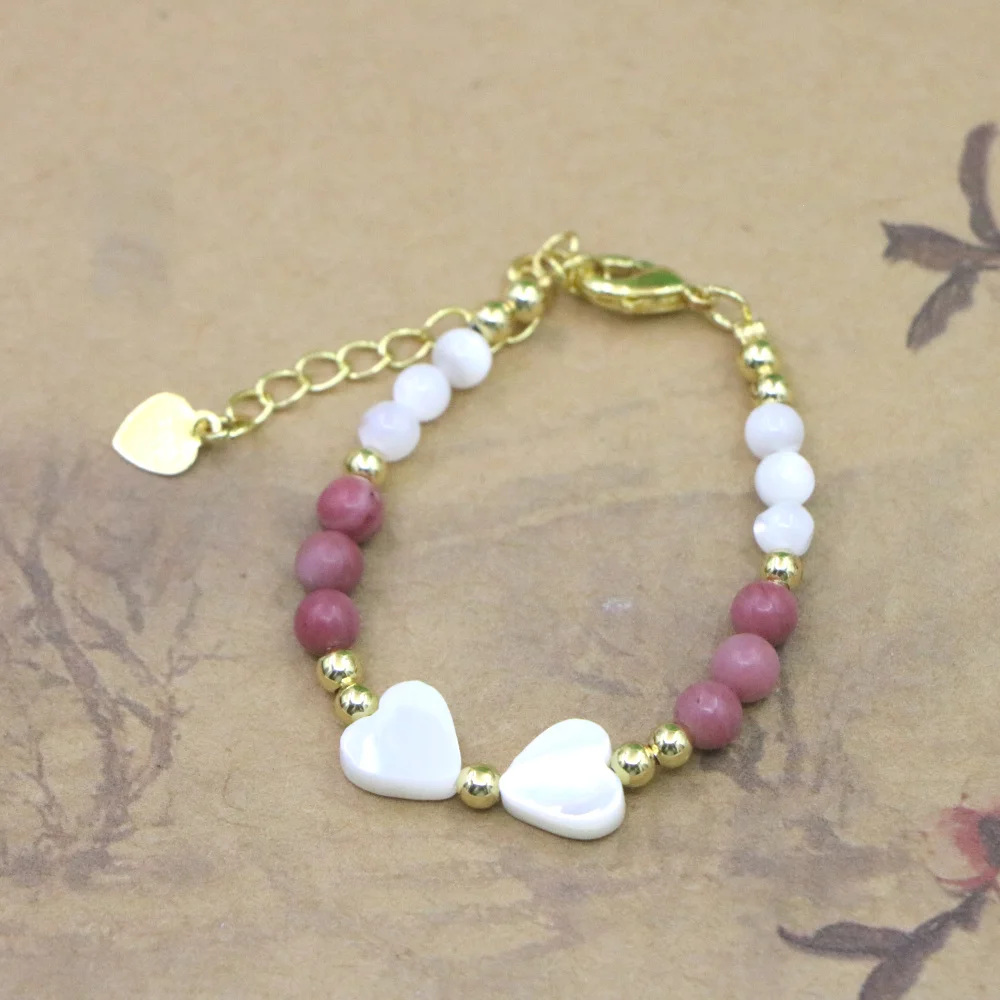 Natural Stone Bead Bracelet for Girls - High Quality Lobster Clasp Jewelry Gift