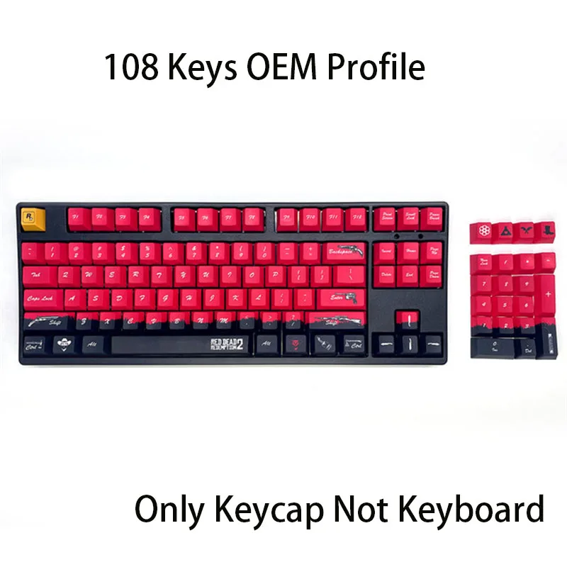 

Колпачки для механической клавиатуры Samurai PBT, 108 клавиш, для геймеров, для оружия King, OEM профиля, краска-подставка 61, 87, 104, набор игровых колпачков для клавиш pbt