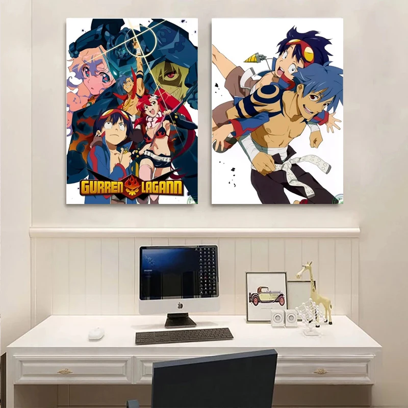 Tengen Toppa Gurren Lagann Movie Lagann-Hen Anime Poster ,Anime Animation  Cartoon Manga Canvas Posters and Prints Canvases Paint - AliExpress