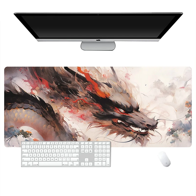Anime Dragão Mat Desk, Borracha Antiderrapante, Bordas