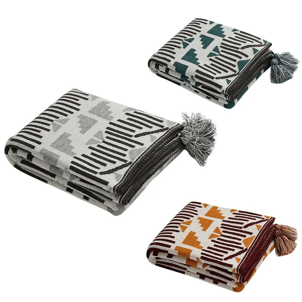 

1pcs Boho Nap Blanket With Tassel Lightweight Breathable Skin-friendly Super Soft Throw Blanket For Home Decor Picnic Blanket