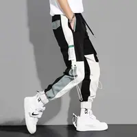 Classique Streetwear pantalons décontractés hommes rubans sarouel Jogging pantalon mâle coupe ajustée printemps Cargo pantalon multi-poches femmes pantalon J2 4