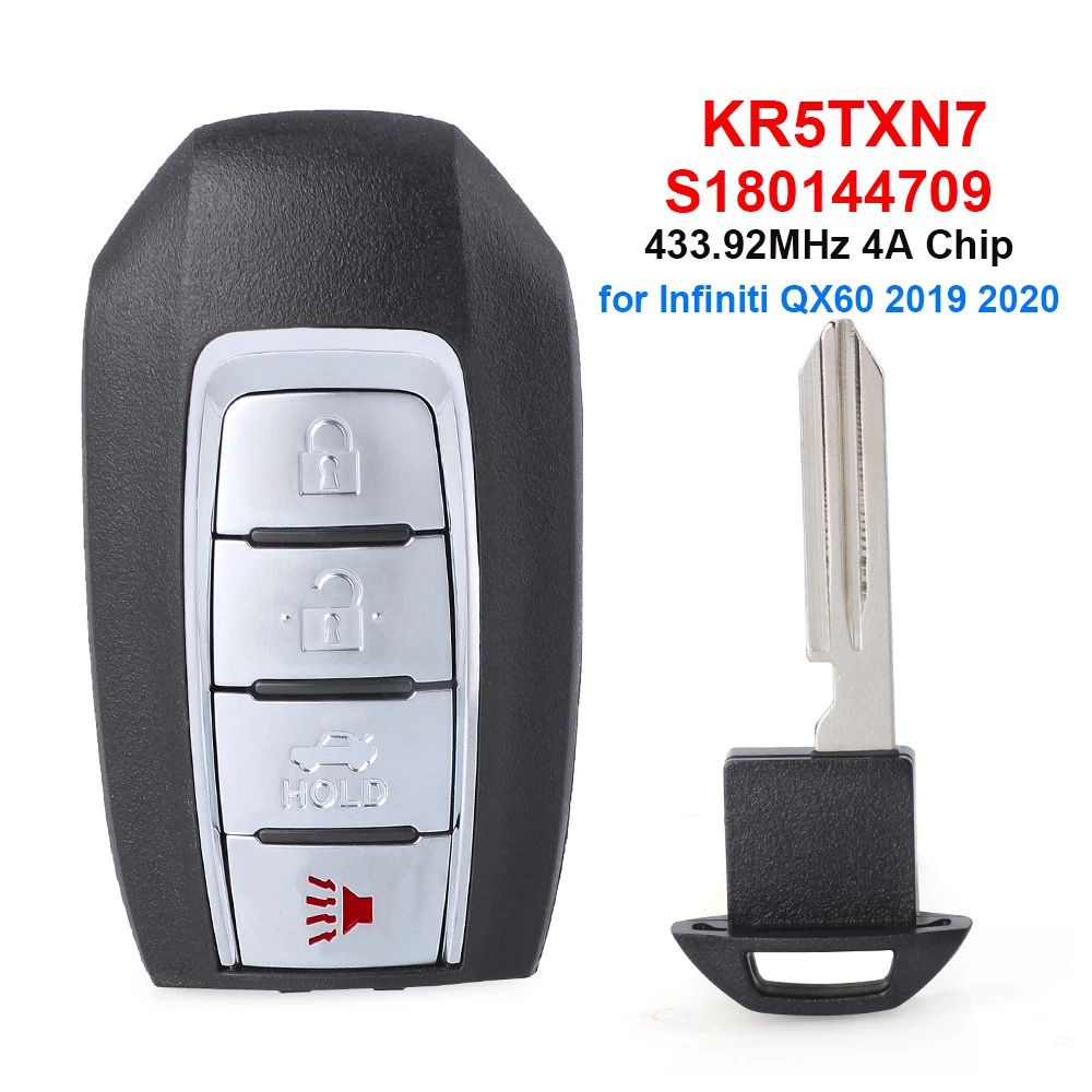 

CN021008 for Infiniti QX60 2019 2020 Smart Remote Key Fob S180144709 KR5TXN7 7812D-TXN7 285E3-9NR4A 433.92MHz