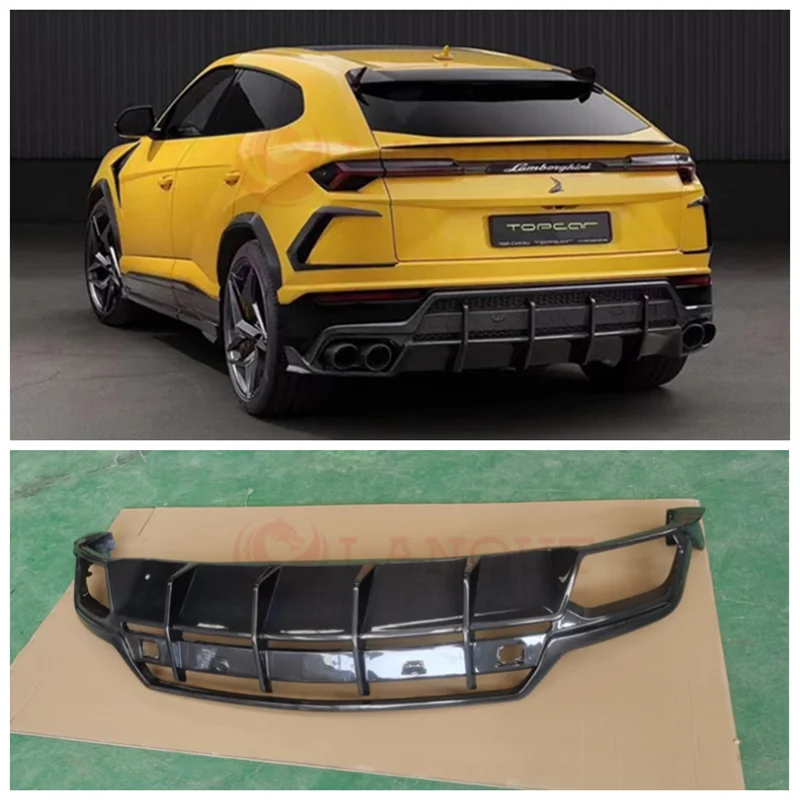 

High Quality Carbon Fiber Rear Trunk Bumper Diffuser Splitters Protector Cover For Lamborghini URUS 2019 2020 2021 2022