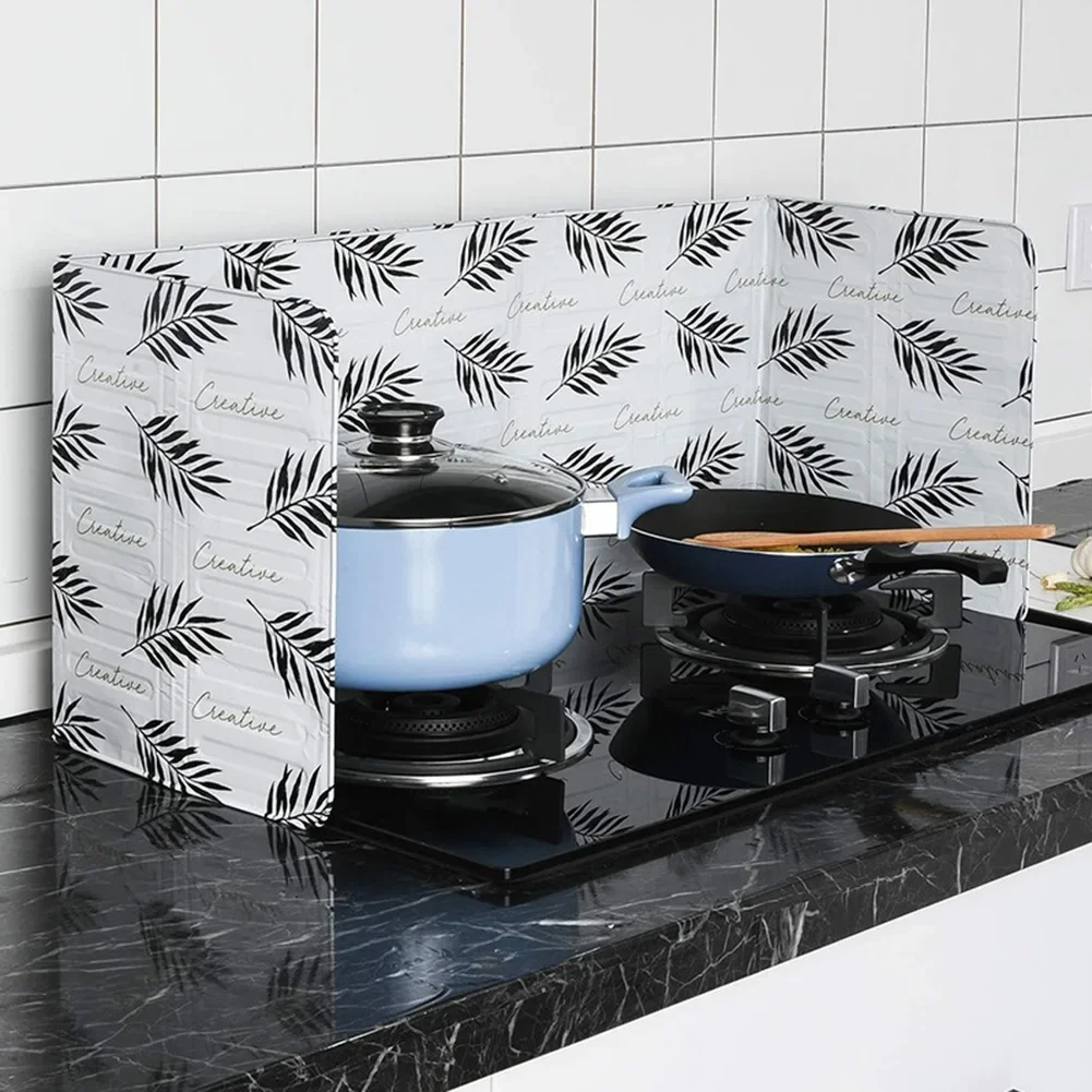 Aluminum Foldable Kitchen Gas Stove Baffle Plate Kitchen Frying Pan Oil Splash Protection Screen kitchen splatter screen kitchen splash guard