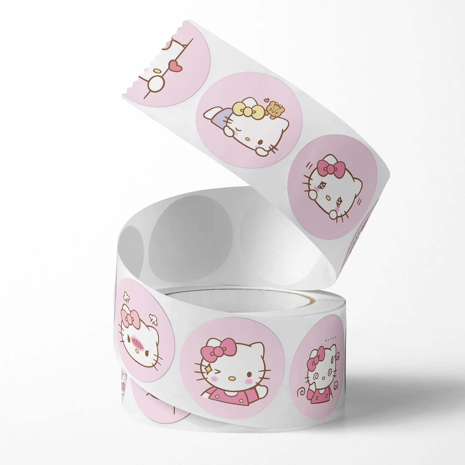 2023 New Sanrio Hello Kitty Roll Roll Stickers Ins Decorative Hand Ledger Stickers Sealing Stickers Tape Expression Cute Cartoon