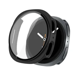Premium Tempered Glass + PC Full Coverage Screen Protector Case for Galaxy Watch 8 40mm (Black)