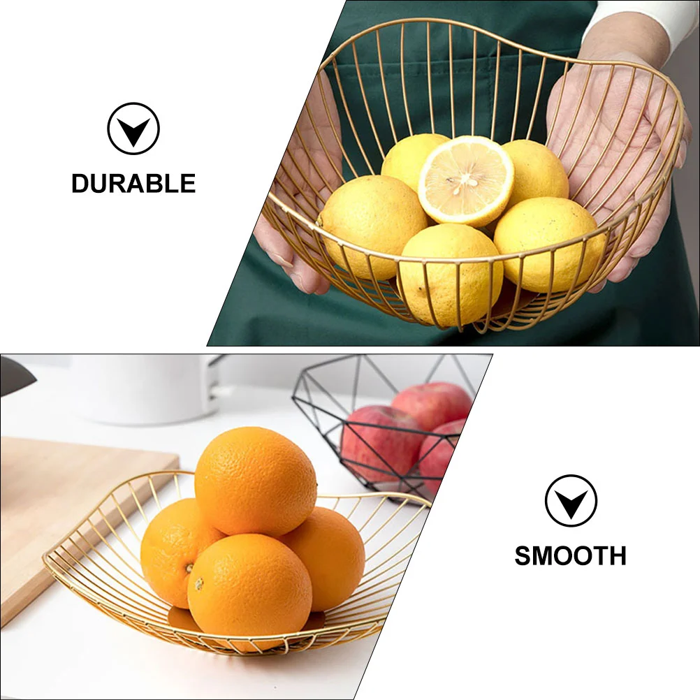 

2pcs Delicate Iron Fruit Baskets Storage Container Fruit Snack Storage Basket