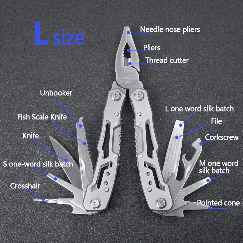 Multi Function Tool Folding Pliers Pocket Knife Stainless Steel