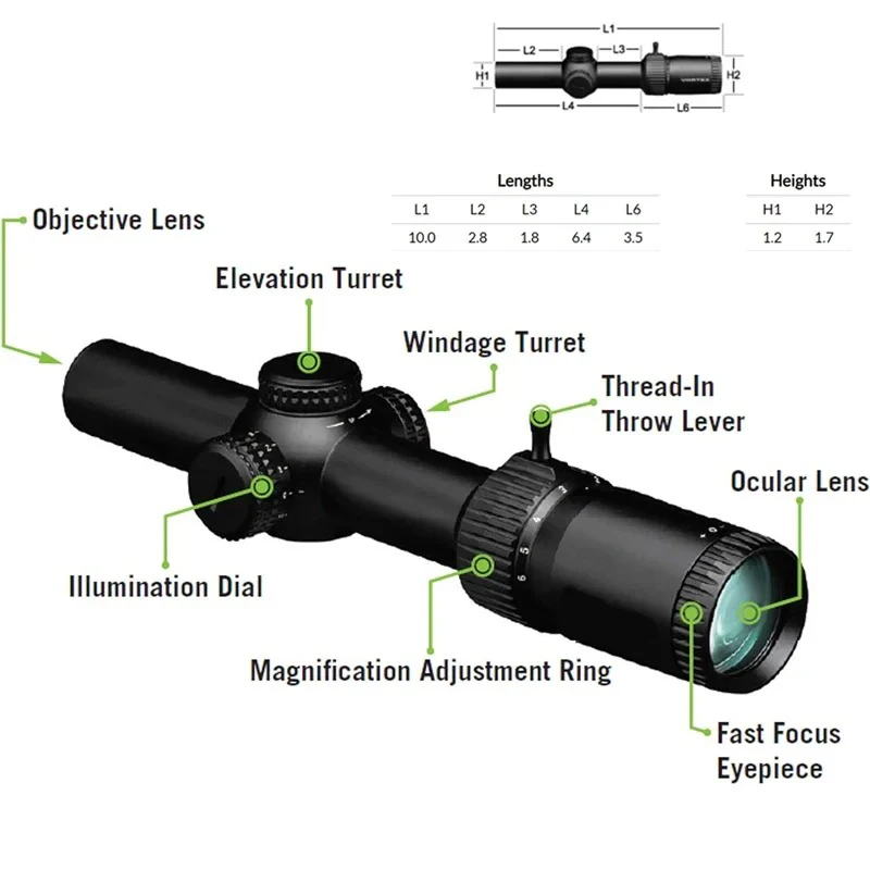 Original V*RT*X Optics St**ke E*gle 1-8X24 Second Focal Plane(SFP) Riflescope AR-BDC3 Reticle Waterproof/Shock Resistant