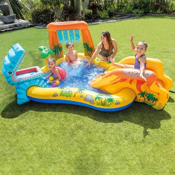 Piscina gonfiabile estiva per bambini, scivolo, fontana addensata, piscina con palline oceaniche e piscina da gioco per bambini a casa 1