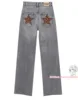 Harajuku American Jeans Y2K Womens Leopard Print Five Pointed Star High Waist Slim Trousers Graphic Retro Blue Baggy Jeans Pants 1