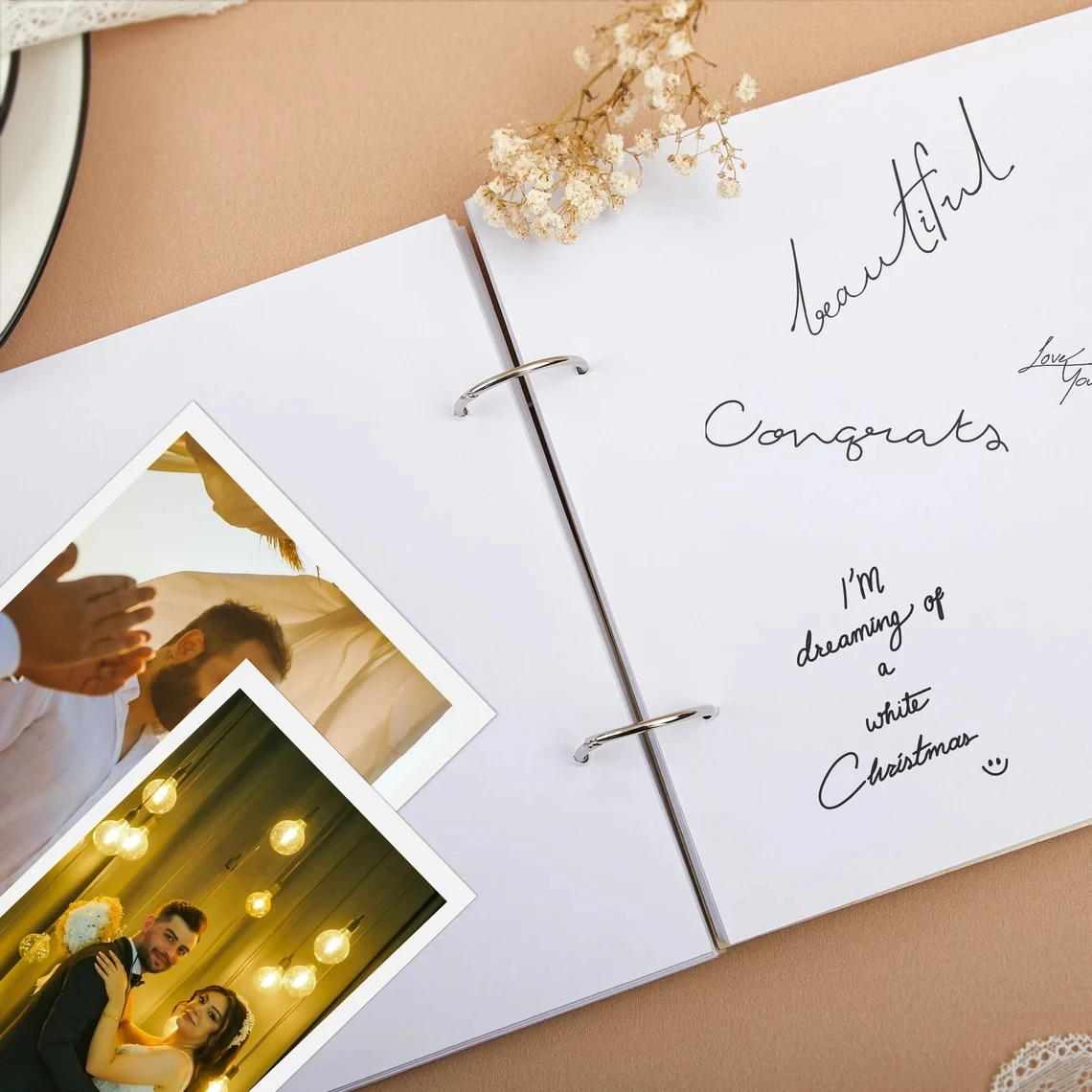Personalised Wedding Guest Book,Engraved Gifts, Rustic Wedding Guest Book Alternative,Personalized Wooden Photo Album