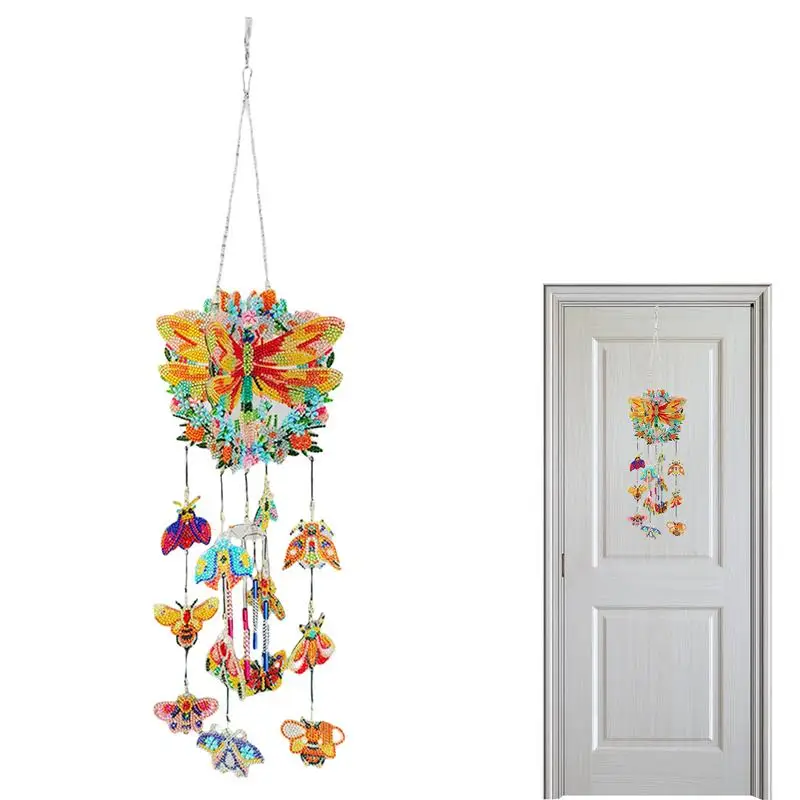 

Gem Painting Wind Chimes Crystal Paint Wind Chime 5D Paint Double-Sided Exquisite Craftsmanship Bring Hope Comfort Tranquility