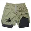 Men'S Compression Shorts Summer Gym Fitness Running Training Sports Shorts Two-In-One Mesh Breathable Quick-Drying Shorts