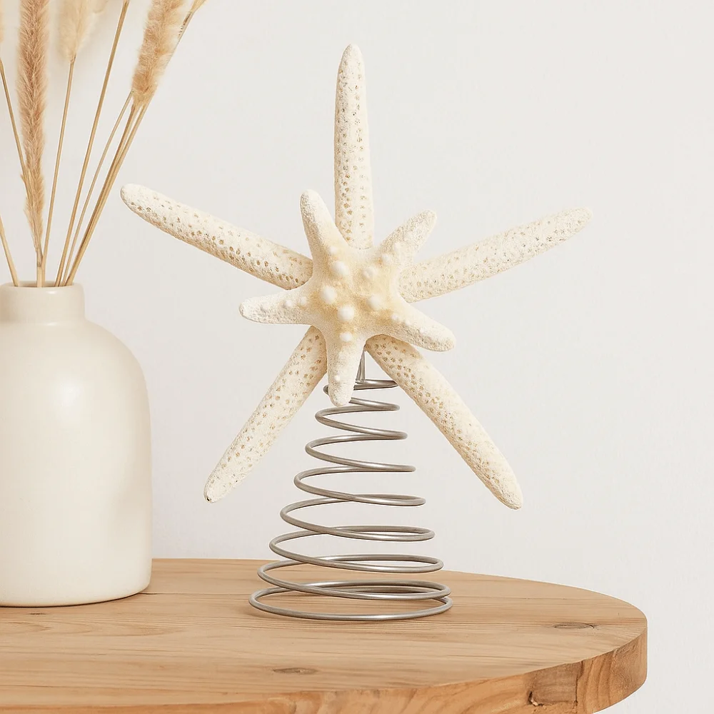 Iron Festive Starfish Decor Collectible Handmad Star Treetop Decorations DIY Display Starfish Treetop Ornament Children Toys