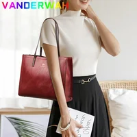 Sac à main Vintage en cuir Pu, fourre-tout de grande capacité, sacs à bandoulière à la mode, sacs à poignée supérieure de bonne qualité, sacs à main décontractés Design lettre 4