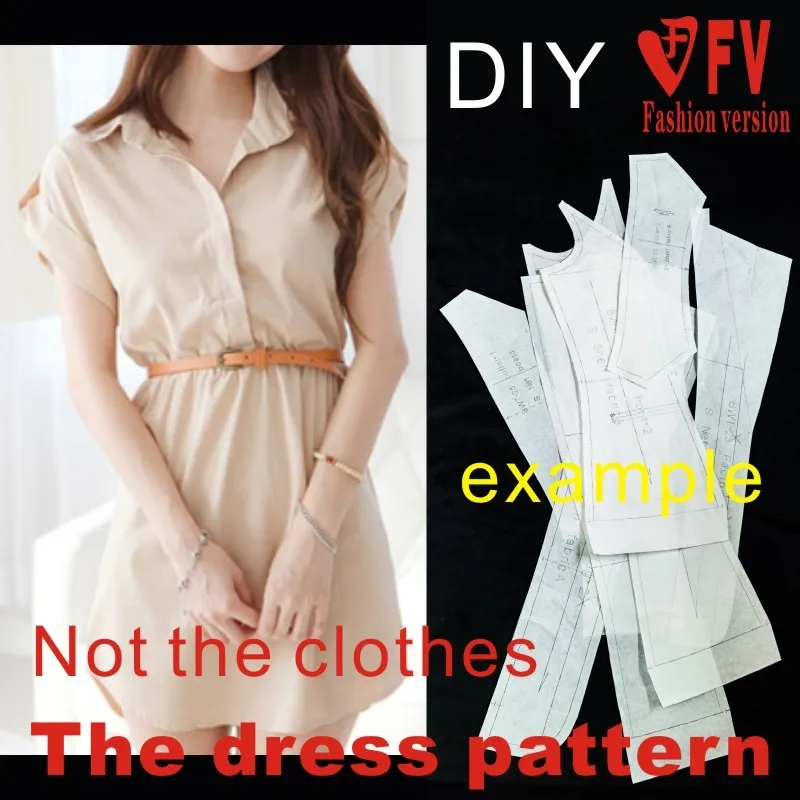 Dress Sewing Pattern Template Cutting Drawing Clothing DIY BLQ-270